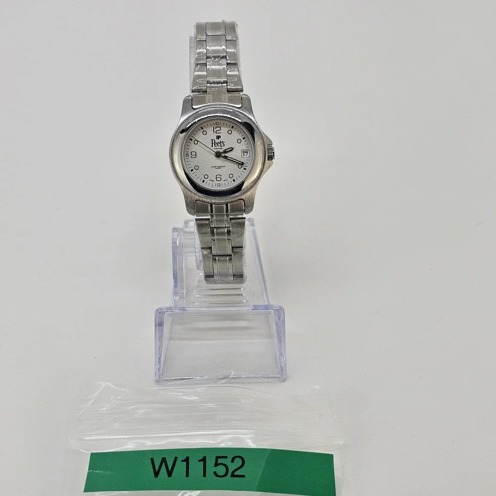Peets Coffee Women's Analog Watch 27MM Gray Dial Date Gray Bands 7